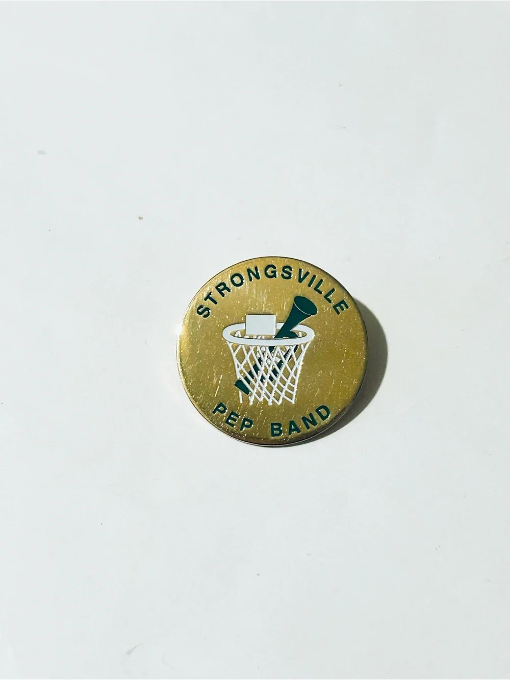 Strongsville Pep Band Gold Lapel Pin - Green and White
